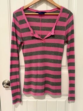 Miley Cyrus / Max Azara Striped Long-Sleeve Top Size L $8